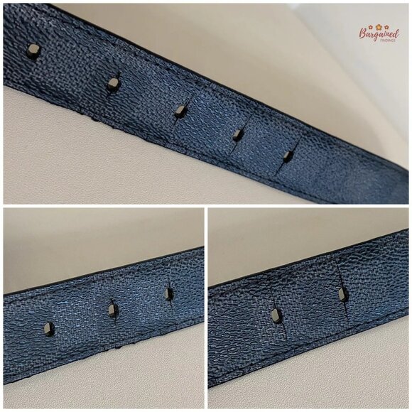 Authentic Louis Vuitton Canvas Leather Damier Graphite Ellipse Buckle Belt 90/36 - Picture 12 of 13